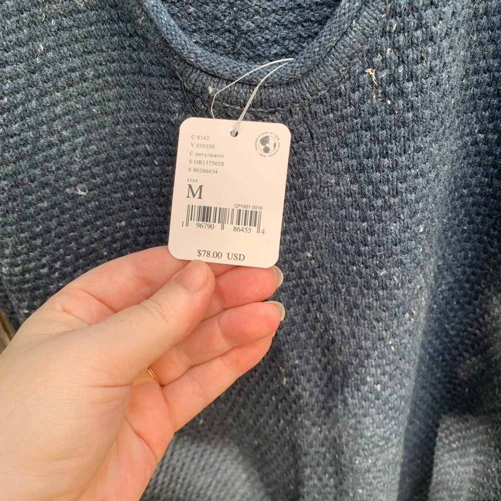 NWT Free People Hailee Sweater Jumper Navy Heather Medium